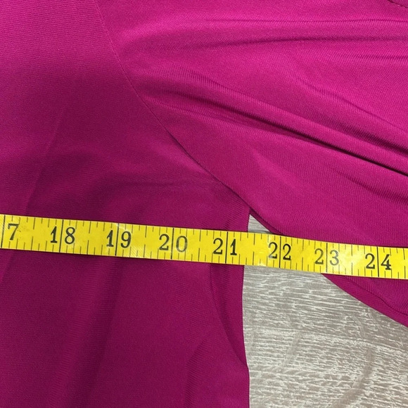 NWOT Midnight Velvet Fuchsia Sequin Embroidered Wide Bell Sleeve Blouse … - Picture 9 of 14